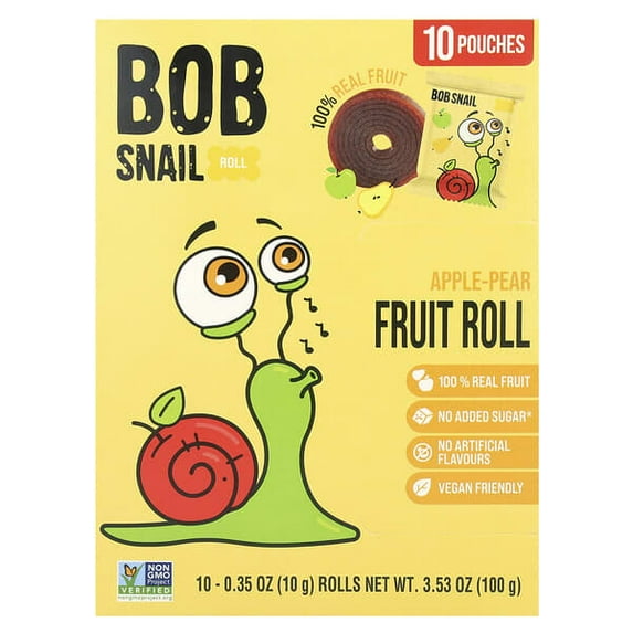 Bob Snail, Fruit Rolls, Apple-Pear, 10 Pouches, 0.35 oz