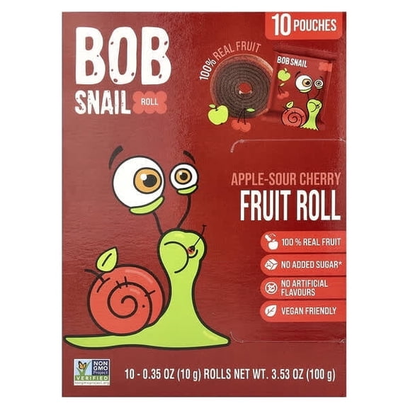 Bob Snail, Fruit Rolls, Apple-Sour Cherry, 10 Pouches, 0.35 oz Pack of 3
