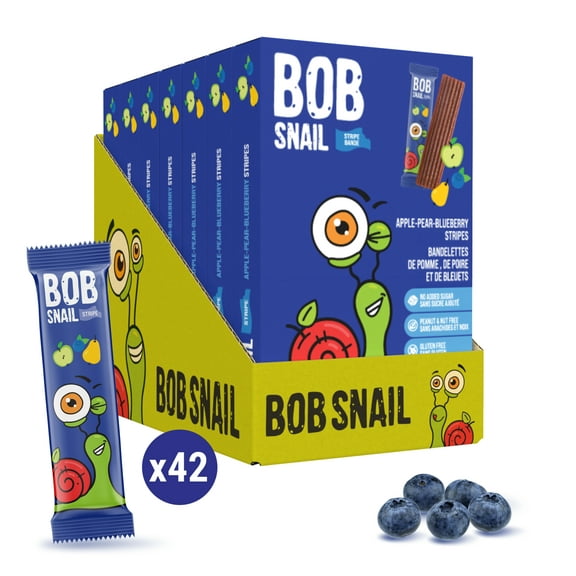Bob Snail Fruit Stripe, Apple-Pear-Blueberry, 6 Stripes, 0.49 oz (14 g) Each