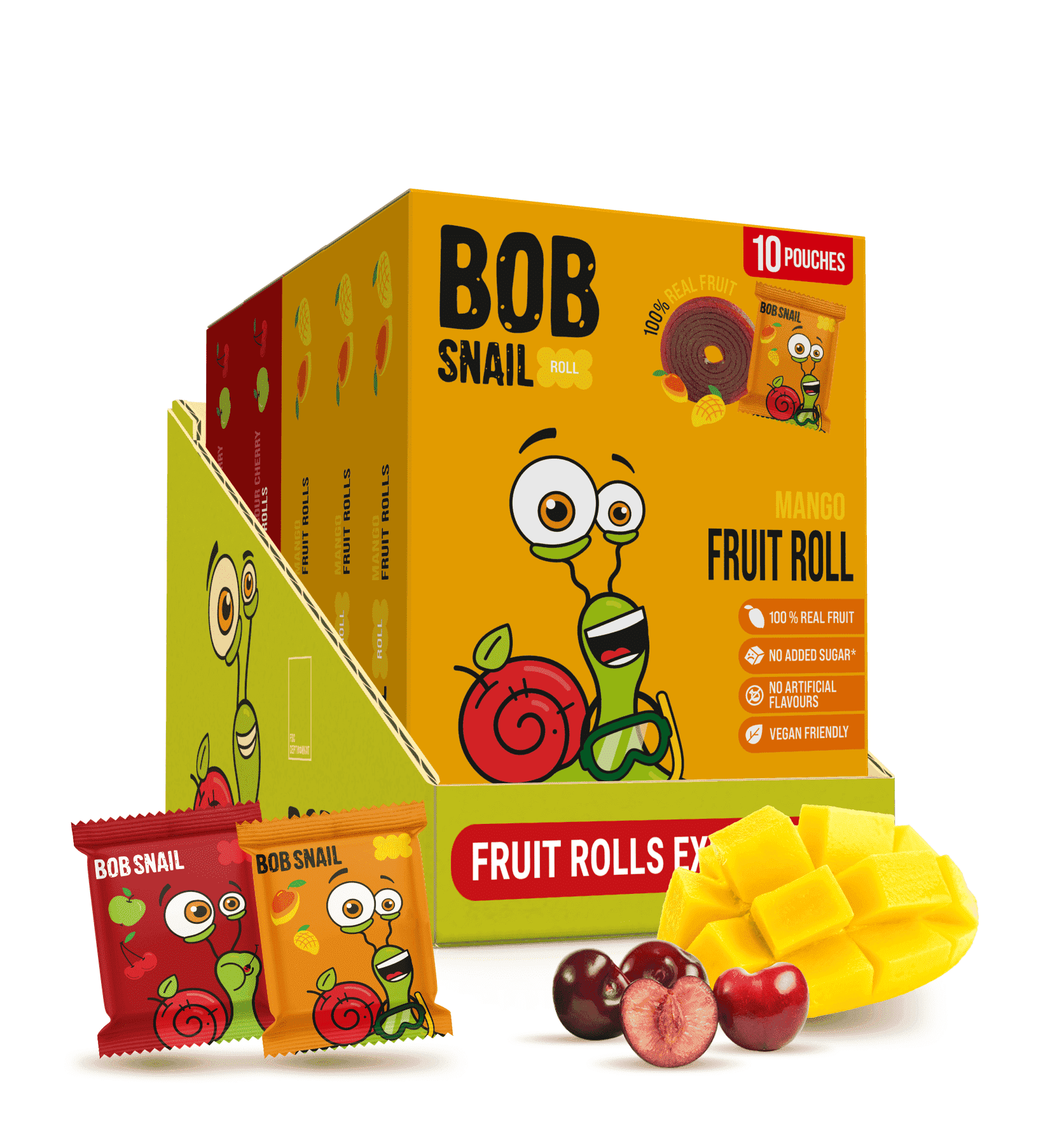 Bob Snail Healthy Snacks Exotic Mix - Gluten-Free Fruit Roll Ups, 50 ct