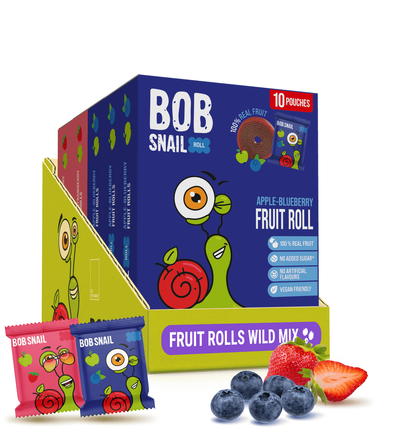 Bob Snail Healthy Snacks Gluten-Free Fruit Roll Ups, 50 ct Family Pack