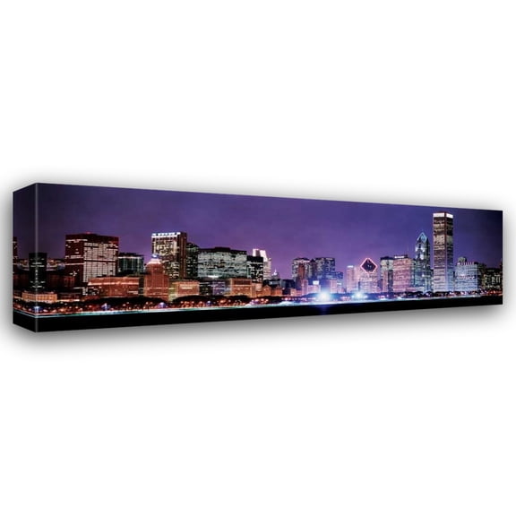 Bob Stefko 18x9 Gallery Wrapped Canvas Wall Art Titled - Chicago Skyline I