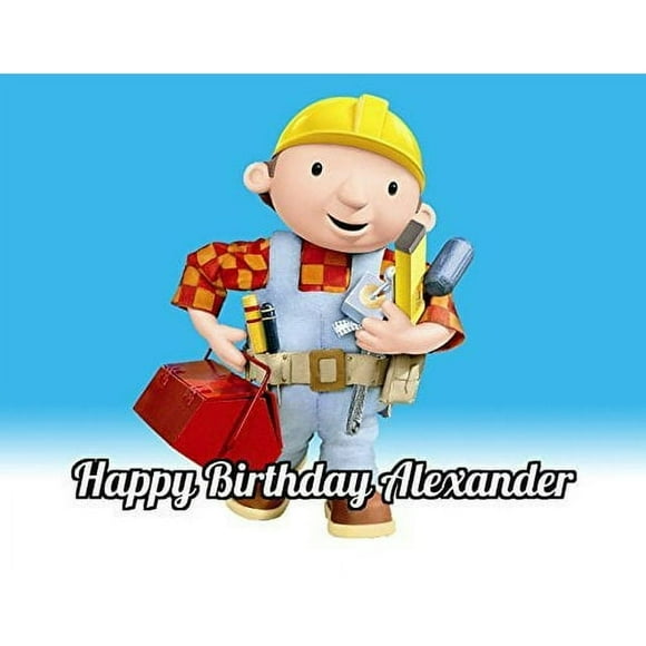 Bob The Builder Birthday Edible Image Cake Topper For Quarter Sheet Cake By TNCT