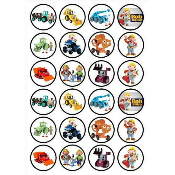 Bob The Builder Edible Frosting Image Cupcake Toppers 24ct*