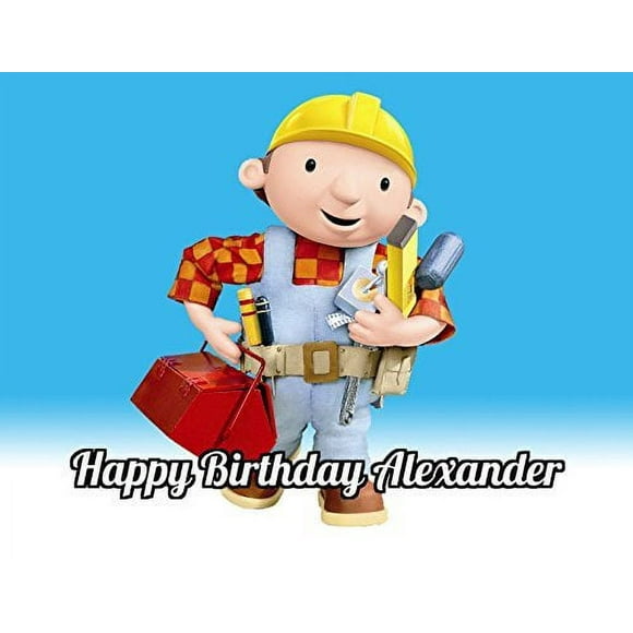 Bob The Builder Edible Image Photo Cake Topper Sheet Personalized Custom Customized Birthday Party - 1/4 Sheet - 78738