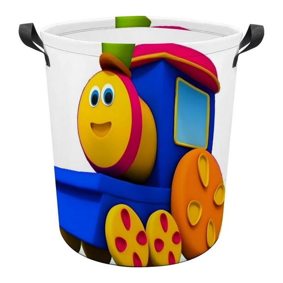 Bob The Train Pattern Dirty Clothes Basket 13in x 17in Waterproof And Wear-resistant Easy To Carry And Portable