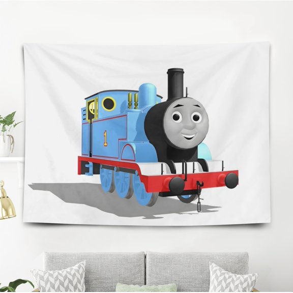 Bob The Train Pattern Wall Hanging 50*60 Inches High-Quality Peach Skin Velvet Material Classic And Charming