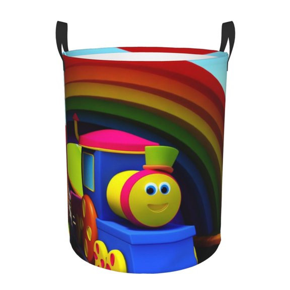 Bob The Train Laundry Basket, Waterproof Laundry Hamper, Lightweight Storage Basket with Easy Carry Handles for Clothes, Towels&Toys in the Family and Dorm