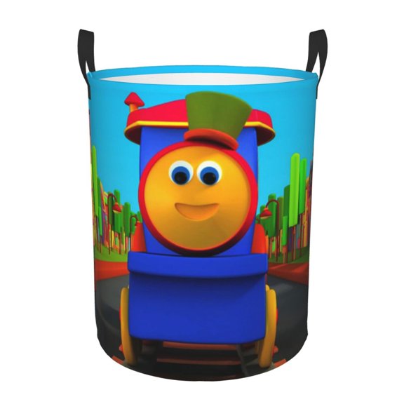 Bob The Train Laundry Basket, Waterproof Laundry Hamper, Lightweight Storage Basket with Easy Carry Handles for Clothes, Towels&Toys in the Family and Dorm
