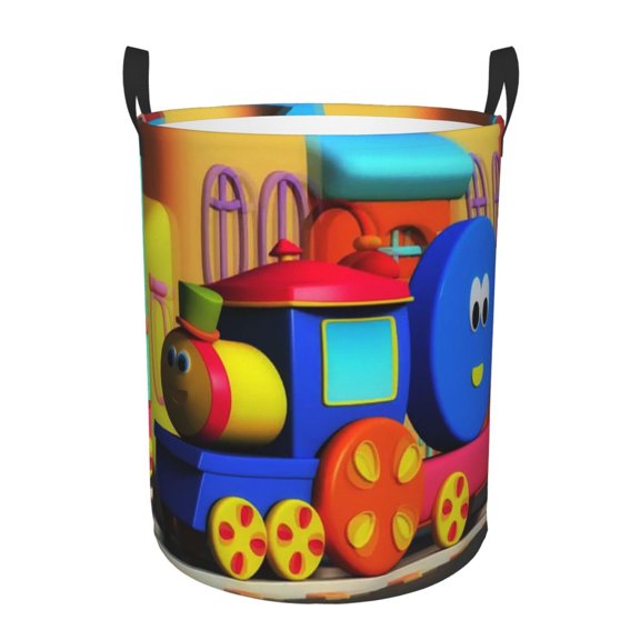 Bob The Train Laundry Basket, Waterproof Laundry Hamper, Lightweight Storage Basket with Easy Carry Handles for Clothes, Towels&Toys in the Family and Dorm