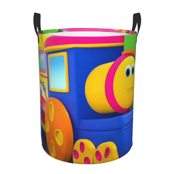 Bob The Train Laundry Basket, Waterproof Laundry Hamper, Lightweight Storage Basket with Easy Carry Handles for Clothes, Towels&Toys in the Family and Dorm
