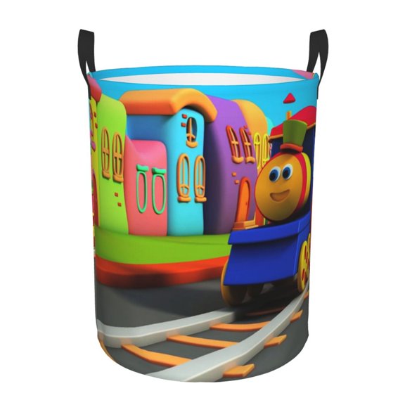 Bob The Train Laundry Basket, Waterproof Laundry Hamper, Lightweight Storage Basket with Easy Carry Handles for Clothes, Towels&Toys in the Family and Dorm