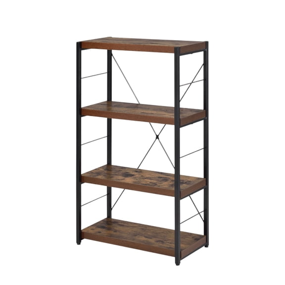 Bob Weathered Oak & Black Finish Bookshelf