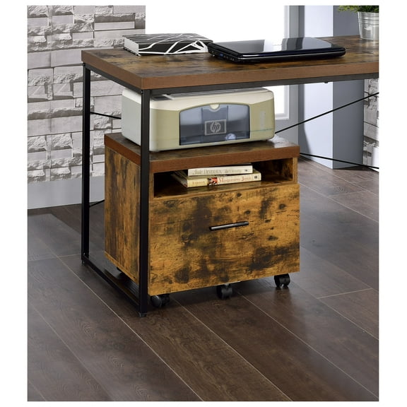 Bob Weathered Oak & Black Finish File Cabinet