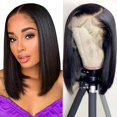 Bob Wig Human Hair 13x4 HD Lace Front Wigs Human Hair Pre Plucked 180