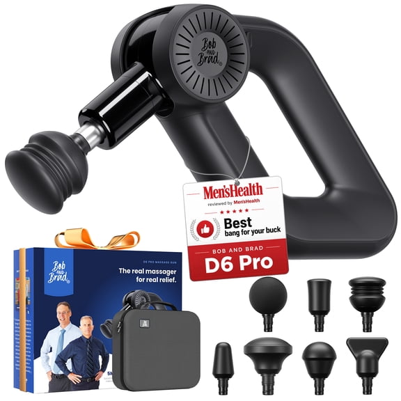 Bob and Brad D6 Pro Massager Gun Deep Tissue Percussion Electric Handheld for Athletes Pain Relief FSA HSA Eligible Gift Idea