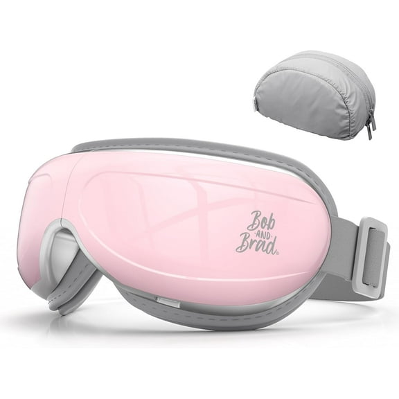 Bob and Brad Eye Massager, pink,EyeOasis 2 - Heated Eye Massager for Migraines with Compression and Music, Reduce Dry Eye Improve Sleep