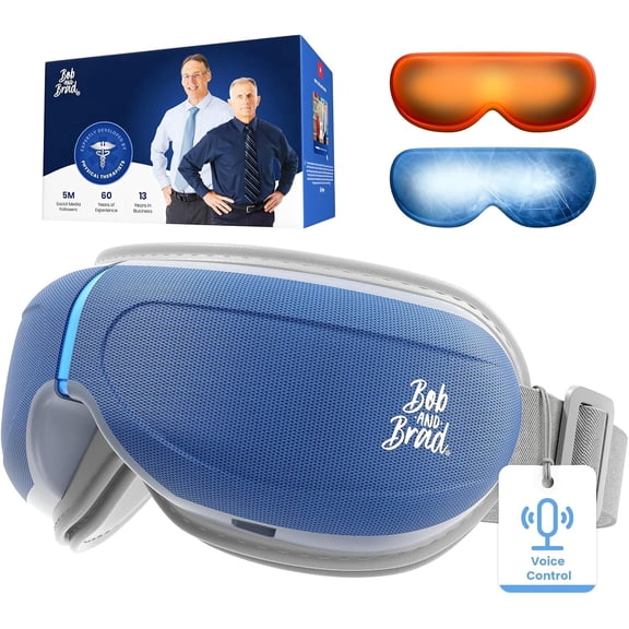 Bob and Brad EyeOasis 3 Eye Massager with Heat Cooling Voice Control for Dry Eyes Relaxtion 4 Pressure Levels & 5 Modes
