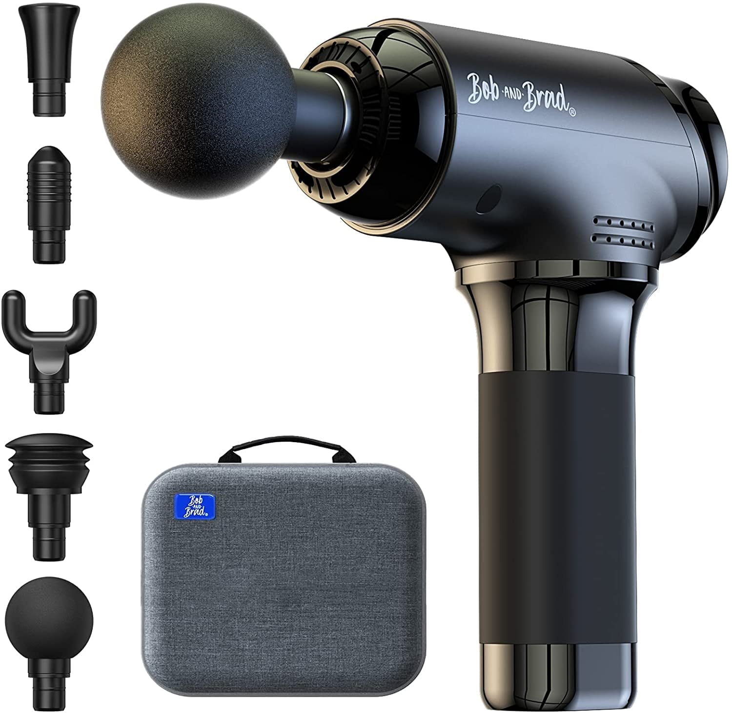 Bob and Brad T2 Massage Gun, Deep Tissue Percussion Muscle Massager for Back Neck, Upgraded 4000 mah Battery, Handheld Electric Back Massager for Athletes Pain Relief, FSA and HSA Eligible