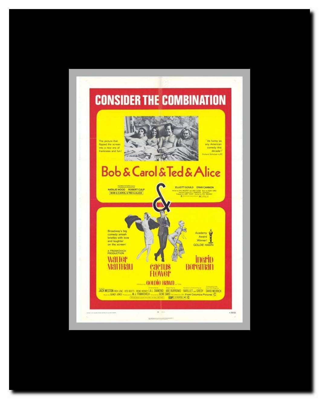 Bob and Carol and Ted and Alice/Cactus Flower Framed Movie Poster