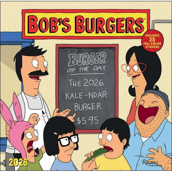Bob's Burgers 2026 Wall Calendar (Includes Stickers), (Paperback)