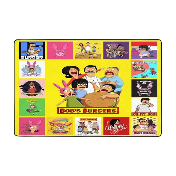 Bob's Bur-Ger Area Rug Cartoon Carpet for Bedroom Livingroom Children Room Home Decor Floor Art Decor Polyester Carpet
