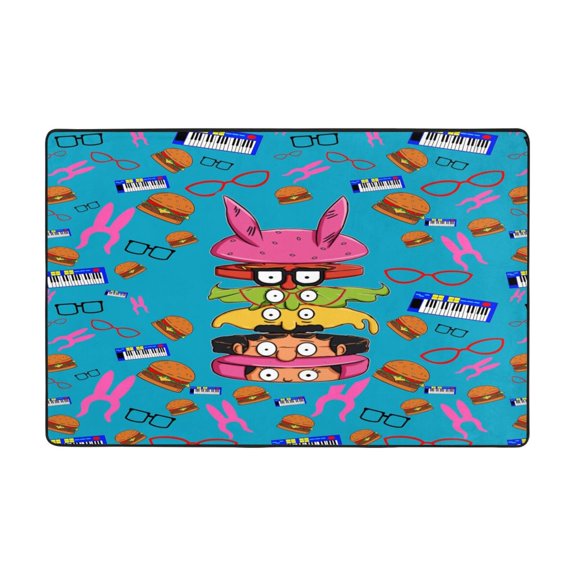Bob's Bur-Ger Area Rug Cartoon Carpet for Bedroom Livingroom Children Room Home Decor Floor Art Decor Polyester Carpet