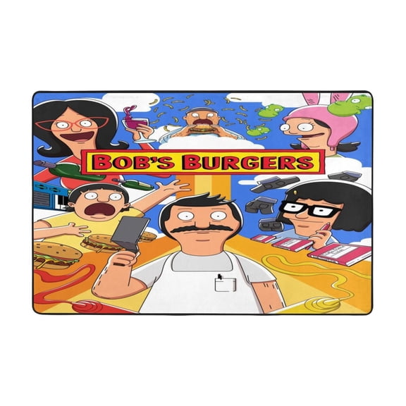 Bob's Bur-Ger Area Rug Cartoon Carpet for Bedroom Livingroom Children Room Home Decor Floor Art Decor Polyester Carpet