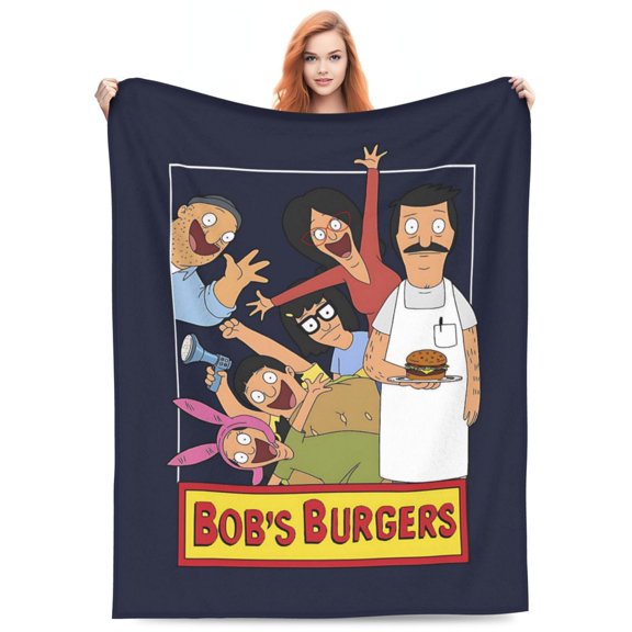 Bob's Bur-Ger Blanket Soft Cozy Fleece Plush Throw Blanket All Season Ultra Warm Lightweight Cartoon Blanket Gifts for Girls Boys Women Men