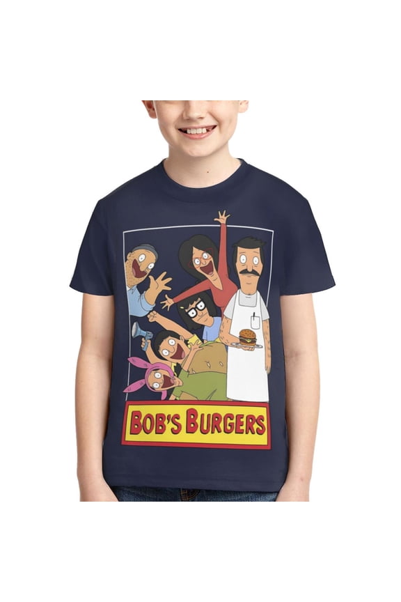Bob's Bur-Ger Boys Girls T Shirts Cartoon Teens Shirts 3D Graphic Funny Print Shirts for Youth Shirts