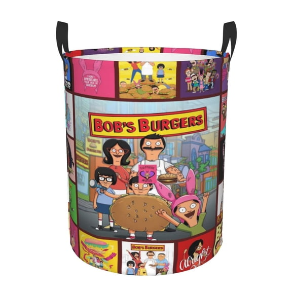 Bob's Bur-Ger Laundry Hamper Cartoon Car Nursery Hamper Large Baby Clothes Toy Storage Basket Bin for Kids Boys Bedroom Bathroom Decor