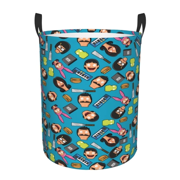 Bob's Bur-Ger Laundry Hamper Cartoon Car Nursery Hamper Large Baby Clothes Toy Storage Basket Bin for Kids Boys Bedroom Bathroom Decor