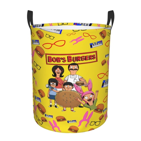Bob's Bur-Ger Laundry Hamper Cartoon Car Nursery Hamper Large Baby Clothes Toy Storage Basket Bin for Kids Boys Bedroom Bathroom Decor