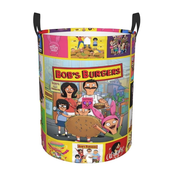 Bob's Bur-Ger Laundry Hamper Cartoon Car Nursery Hamper Large Baby Clothes Toy Storage Basket Bin for Kids Boys Bedroom Bathroom Decor