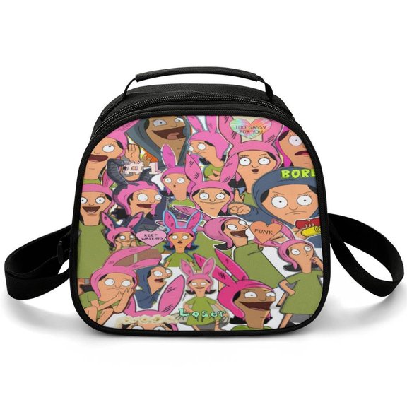 Bob's Bur-,Ger Lunch Box with Portable Tableware Lunch Bag Reusable Food Tote Bag for Snacks Drinks