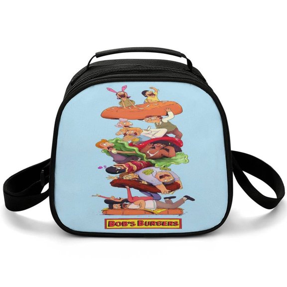 Bob's Bur-,Ger Lunch Box with Portable Tableware Lunch Bag Reusable Food Tote Bag for Snacks Drinks