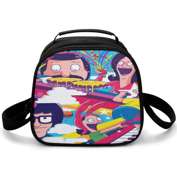 Bob's Bur-,Ger Lunch Box with Portable Tableware Lunch Bag Reusable Food Tote Bag for Snacks Drinks