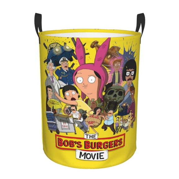 Bob's Burgers (26) Collapsible Laundry Basket Cartoon Laundry Hamper with Handles, Waterproof Organization Basket for Storage Clothes Toys in Bedroom, Bathroom