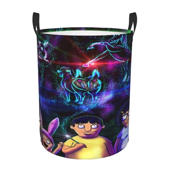 Bob's Burgers (27) Collapsible Laundry Basket Cartoon Laundry Hamper with Handles, Waterproof Organization Basket for Storage Clothes Toys in Bedroom, Bathroom