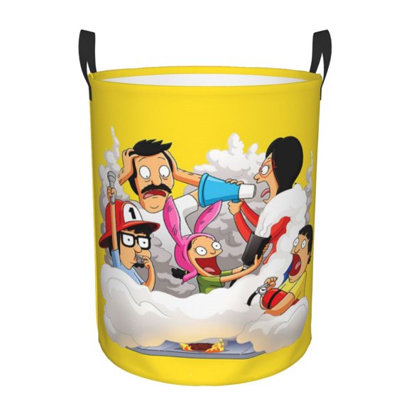 Bob's Burgers (31) Collapsible Laundry Basket Cartoon Laundry Hamper with Handles, Waterproof Organization Basket for Storage Clothes Toys in Bedroom, Bathroom
