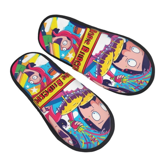 Bob's Burgers (35) Cotton Slippers Fleece Non Slip Unisex House Slippers for Indoor House