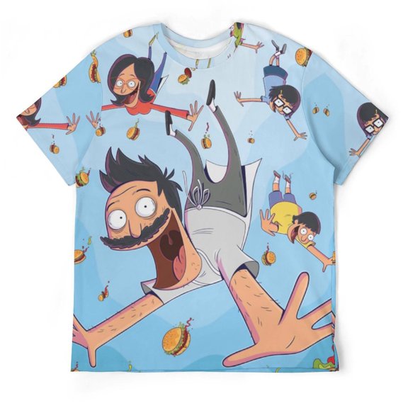 Bob's Burgers Adventures Unisex Short-sleeve Shirt For Men Women Novelty 3D Print T-Shirt Soft Comfortable Tee Shirts