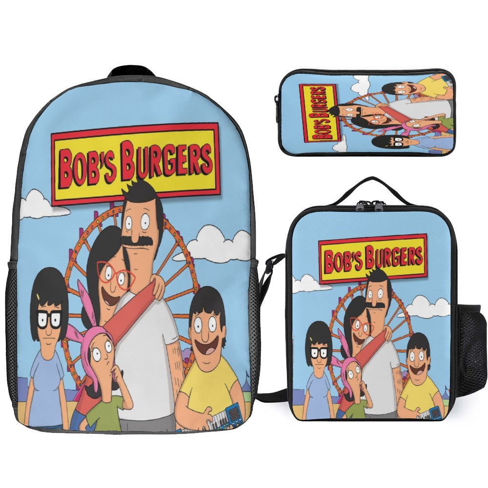 Bob's Burgers Backpack With Lunch Bag Pencil Bag 3D Printing Cartoon ...
