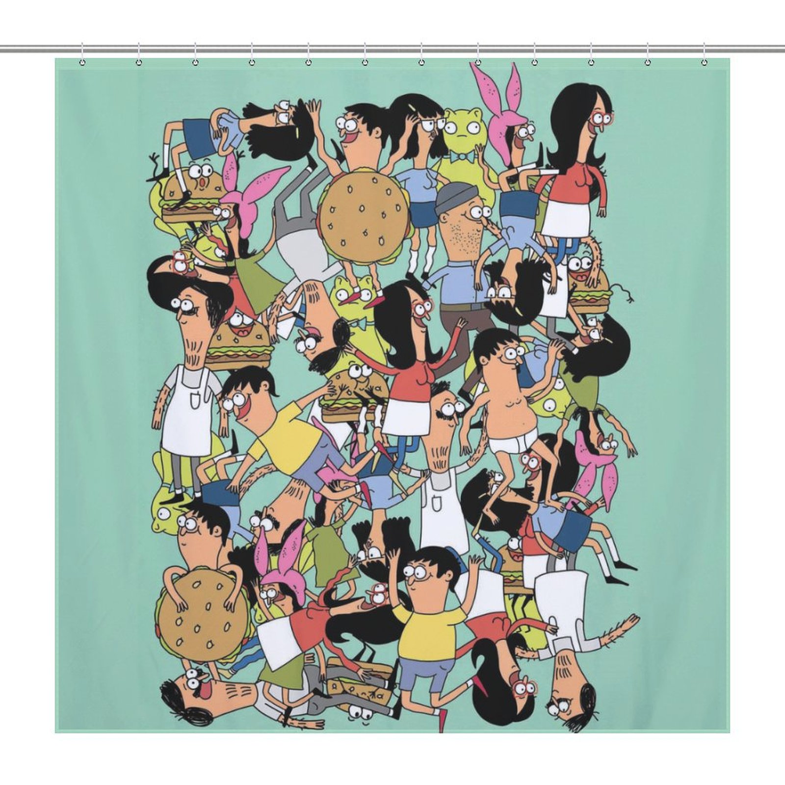 Bob's Burgers Bath Curtain Waterproof Shower Curtains Soft Lightweight