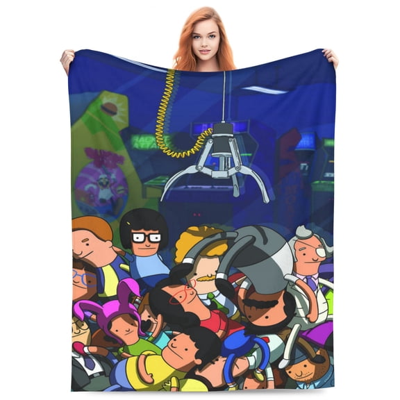 Bob's Burgers Bed Blanket Super Soft Fleece Throw Blanket Lightweight Warm Cozy Cartoon Blankets Gifts for Kids Adults 40"x30"