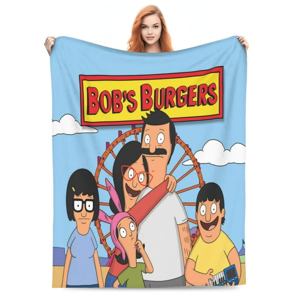 Bob's Burgers Bed Blanket Super Soft Fleece Throw Blanket Lightweight Warm Cozy Cartoon Blankets Gifts for Kids Adults 50"x40"