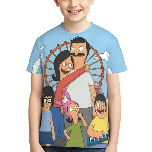 Bob's Burgers Belcher Family Teen T Shirts Unisex Crewneck Short Sleeve T-Shirt Tees Top For Boys Girls Youth Kids X-Small