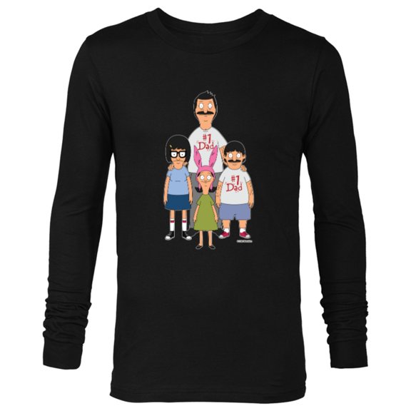 Bob’s Burgers Bob Tina Louise and Gene #1 Dad - Long Sleeve T-Shirt for Men - Customized-Black