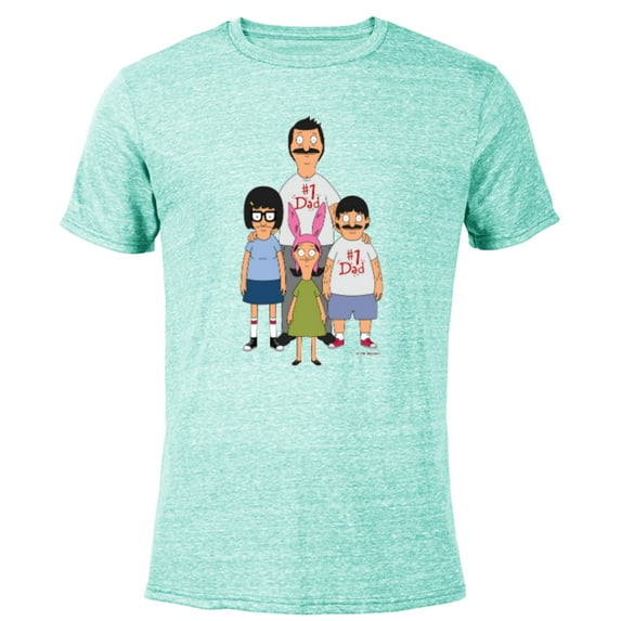 Bob’s Burgers Bob Tina Louise and Gene #1 Dad - Short Sleeve Blended T-Shirt for Adults - Customized-Ocean Blue