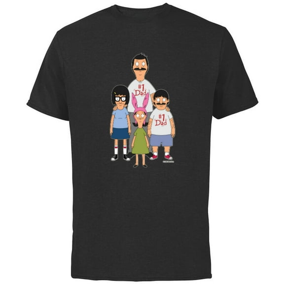 Bob’s Burgers Bob Tina Louise and Gene #1 Dad - Short Sleeve Cotton T-Shirt for Adults - Customized-Black